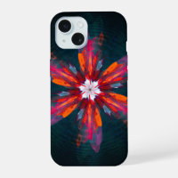 Flore Mandala Flowers Orange Red Blue Abstract