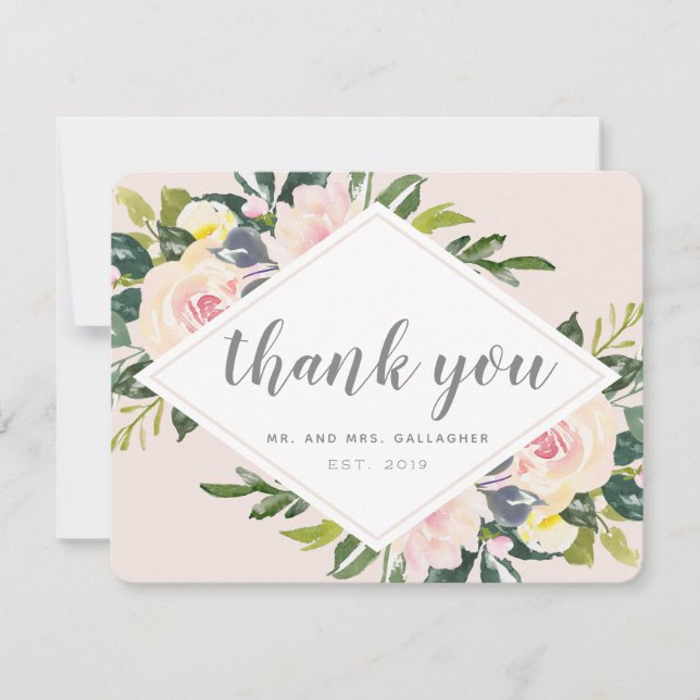 Flore printanière | Carte de remerciements Mariage (Devant)