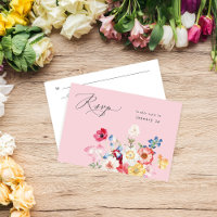 Flore ressort multicolore avec repas RSVP - rose
