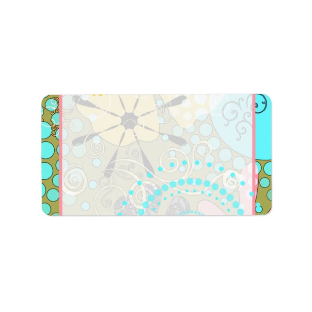 Flore rétro 1 Étiquette ~ Étiquette de adresse (Devant)