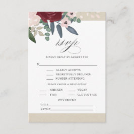 Flore romantique RSVP avec menu