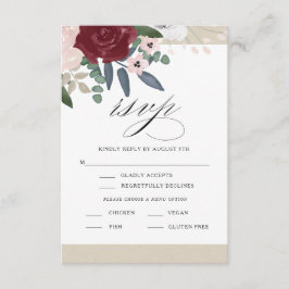 Flore romantique RSVP avec menu