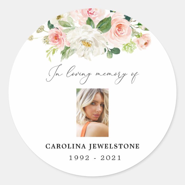 Flore rose et crème dans l'amour Stickers mémoire (Devant)