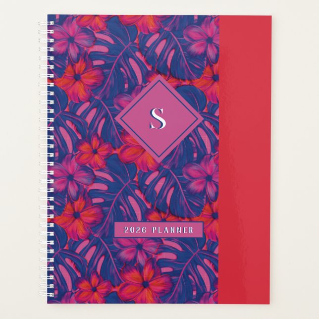 Flore rouge et rose rétro (Devant)