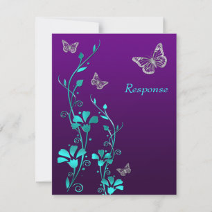Flore Turquoise d'argent violet, Papillons carte R