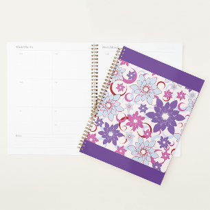 Flore Vibrante Motif Floral Purple Rose Fleurs Ble