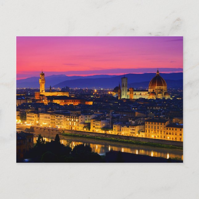 Florence Abend Postkarte (Vorderseite)
