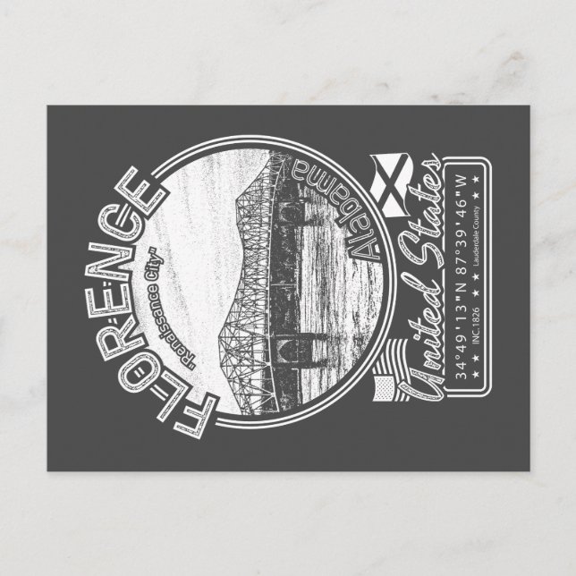 FLORENCE ALABAMA - FLUSS TENNESSEE POSTKARTE (Vorderseite)