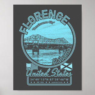 FLORENCE ALABAMA - TENNESSEE FLUSS POSTER
