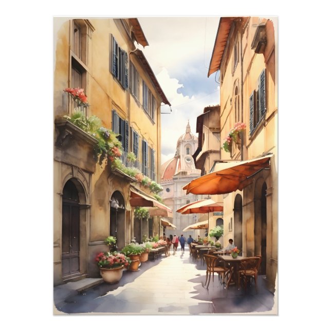 Florence Aquarellkunst Fotodruck (Vorne)