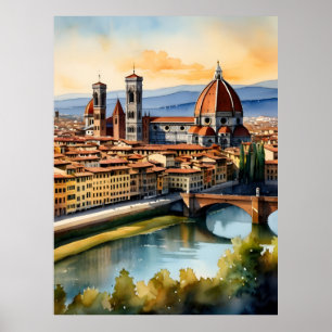 Florence Aquarellkunst Poster