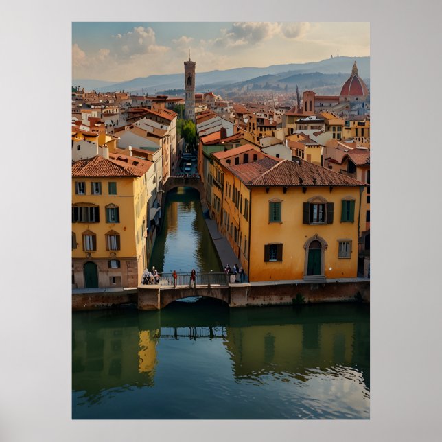 Florence Aquarellkunst Poster (Vorne)