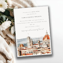 Florence Cathedral Italien Wasserfarben Brautparty Einladung