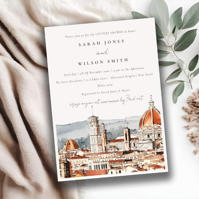 Florence Cathedral Italien Wasserfarben Paare Dusc Einladung (Von Creator hochgeladen)