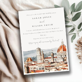 Florence Cathedral Italien Wasserfarben Paare Dusc Einladung
