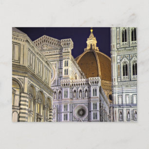 Florence - Cathédrale de nuit carte postale