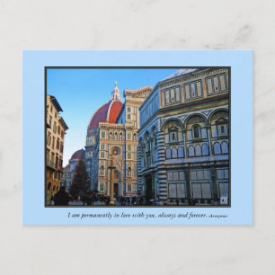 Florence Duomo Cathedral with Love Quote Postkarte