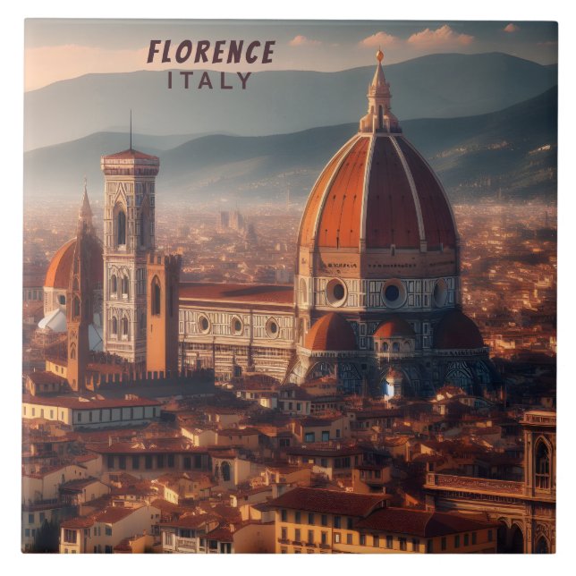 Florence Duomo Santa Maria del Fiore Italien Fliese (Vorderseite)