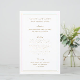 Florence Gold Elegant Wedding Menu