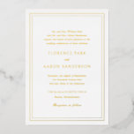 Florence Gold Elegante Wedding Folieneinladung<br><div class="desc">Elegante Hochzeitseinladung mit einem einfachen und klassischen Design.</div>