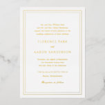 Florence Gold Elegante Wedding Folieneinladung<br><div class="desc">Elegante Hochzeitseinladung mit einem einfachen und klassischen Design.</div>