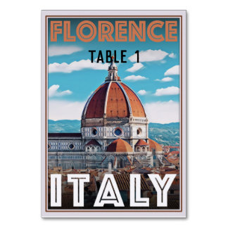 Florence Italie Carte de Table Mariage