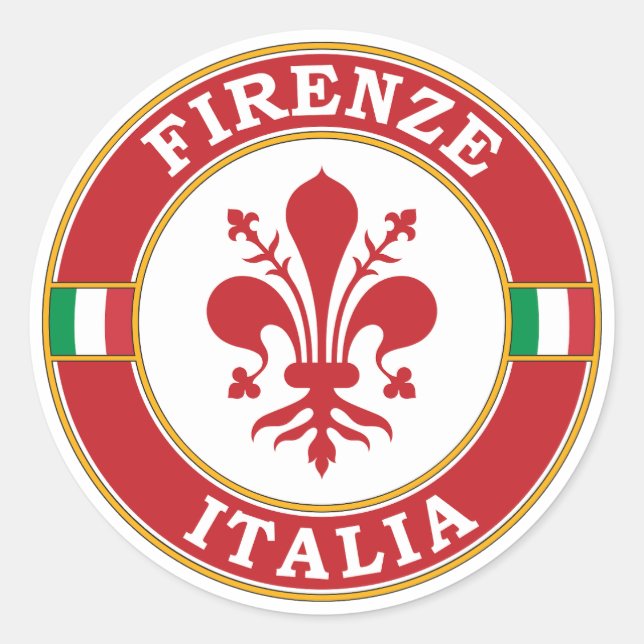 Florence Italy Circle Emblem Runder Aufkleber (Vorderseite)