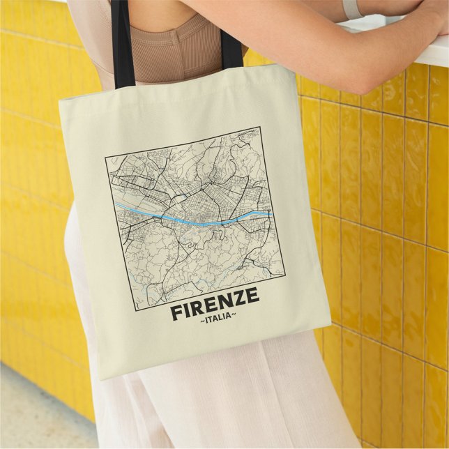 Florence, Italy City Map Tote Bag Tragetasche (Von Creator hochgeladen)