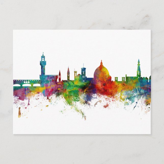 Florence Italy Skyline Postkarte (Vorderseite)