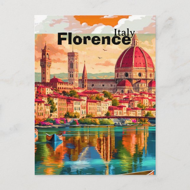 Florence Italy Travel Postcard, Florence Travel Ar Postkarte (Vorderseite)