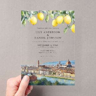 Florence Lemons Italienische Hochzeit Acryleinladungen