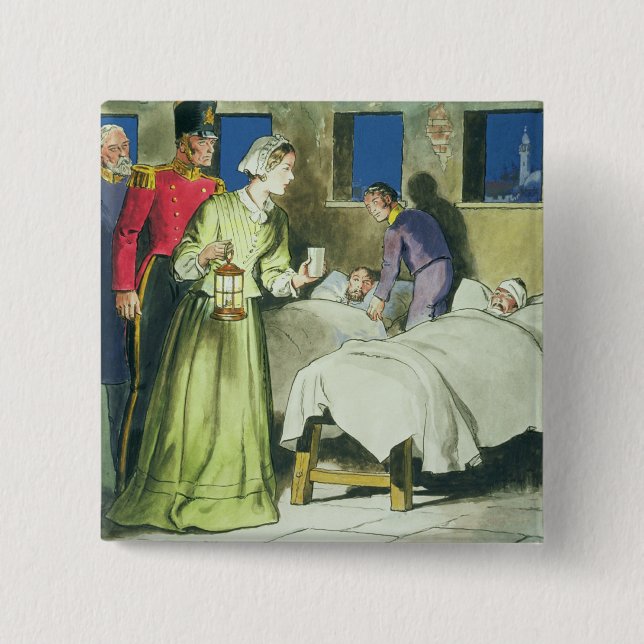 Florence Nightingale (1820-1910) 'von den Blicken Button (Vorderseite)