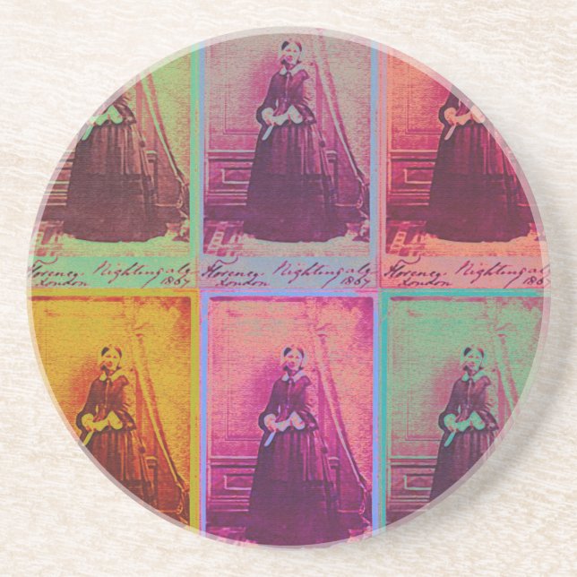Florence Nightingale-Farben Sandstein Untersetzer (Vorne)