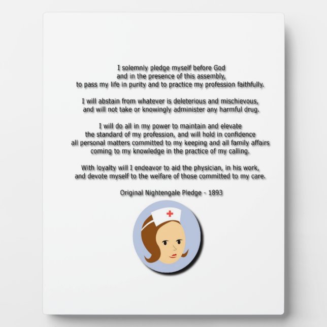 Florence Nightingale Pledge Fotoplatte (Vorderseite)