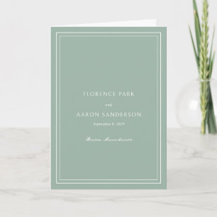 Florence Sage Green Elegant Wedding Programm