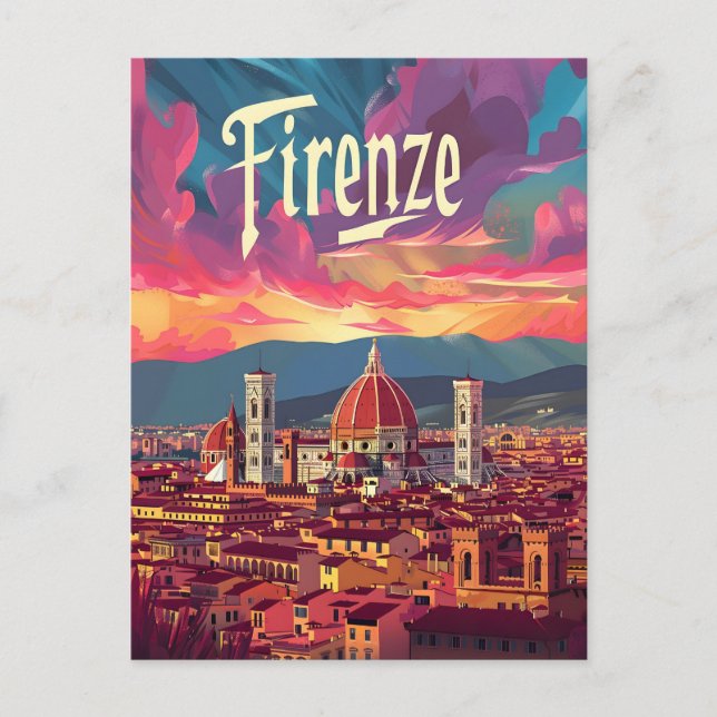 Florence Sunset Postkarte (Vorderseite)