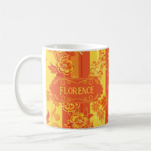 Florence Yellow und Orange Floral Kaffeetasse