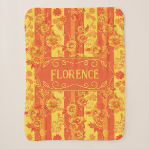 Florence Yellow und Orange Floral Sherpadecke