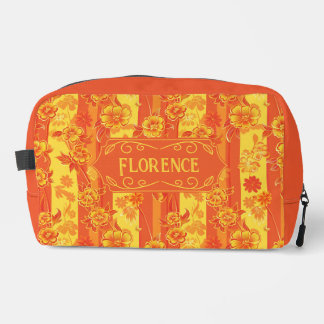 Florence Yellow und Orange Floral Waschbeutel