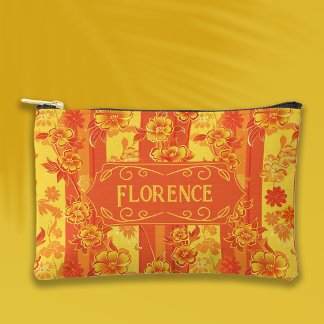 Florence Yellow und Orange Floral Zubehörtasche