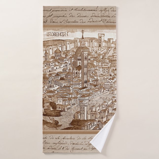 Florencia Sepia 1493 Badehandtuch (Badehandtuch)
