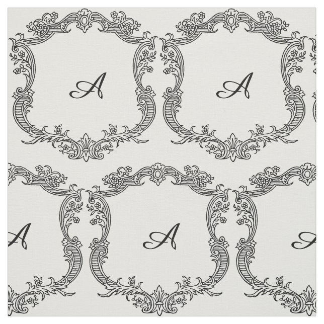 Florengrenze mit Monogramm Stoff (Muster)