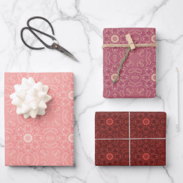 Florennahtloses Wrapping Paper Flat Sheet Set 3 Geschenkpapier Set