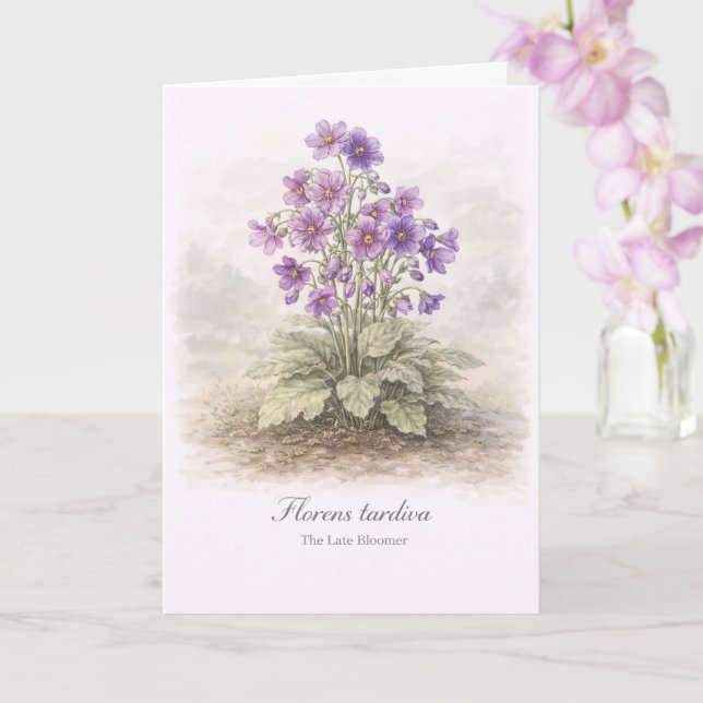 Florens tardiva The Late Bloomer Botanical Karte (Orchidee)