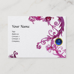 FLORENTINE BAROQUE MONOGRAM GEM blau rosa Platin Visitenkarte