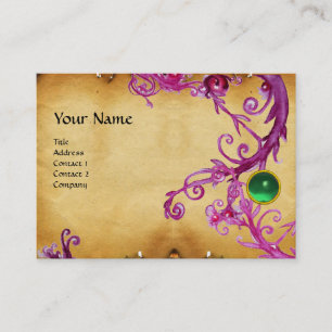 FLORENTINE BAROQUE MONOGRAM GEM grünes Pergament Visitenkarte