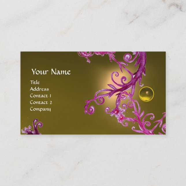 FLORENTINE BAROQUE MONOGRAMM GEM gelb Visitenkarte (Vorderseite)