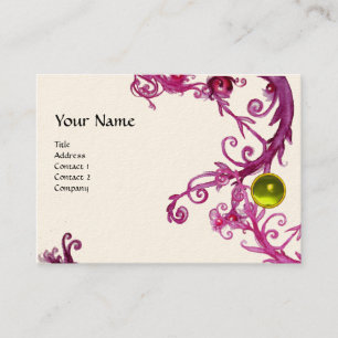 FLORENTINE BAROQUE MONOGRAMM GEM gelbe rosa Creme Visitenkarte