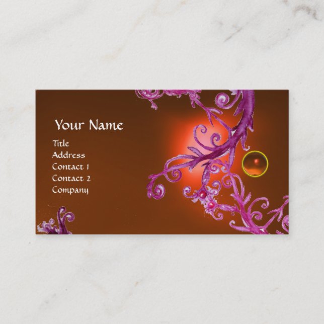 FLORENTINE BAROQUE MONOGRAMM GEM orange Visitenkarte (Vorderseite)