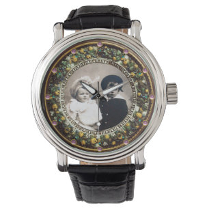 FLORENTINE BROWN FLORAL CROWN FOTO TEMPLATE ARMBANDUHR